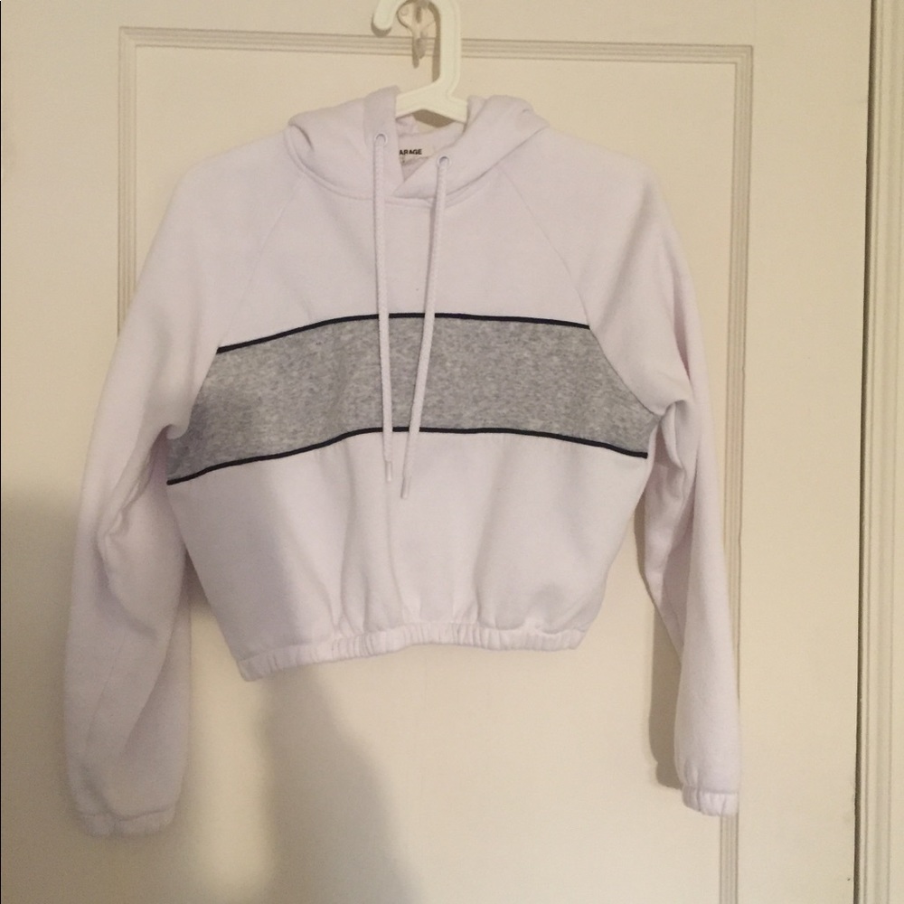 Cropped Stripe Hoodie